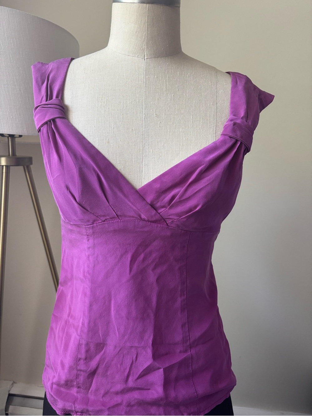 Vintage Nanette Lepore 100% Silk Purple Women's Top